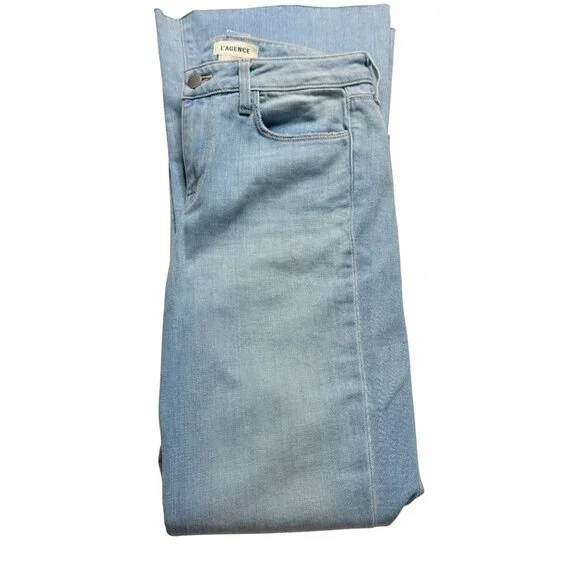 L’AGENCE High-Rise Micro Bootcut Jeans Blue Cloud Light Wash Size 26 - Picture 5 of 16
